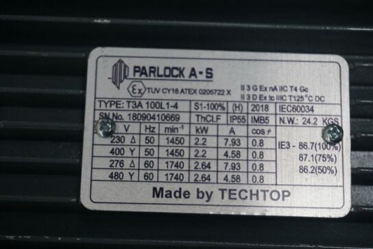 2 stk. El-motor PARLOCK A-S T3A 100L1-4