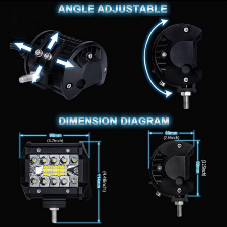 3 stk. LED Arbejdsbelysning 60W