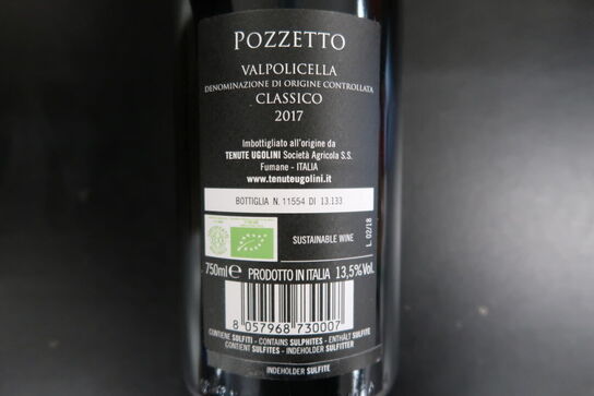 6 fl. Rødvin POZZETTO Valpolicella 2017