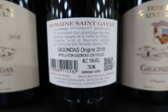 8 fl. Rødvin DOMAINE SAINT GAYAN Gigondag 2018