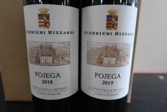 14 fl. GUERRIERI RIZZARDI Pojega Valpolicella Ripasso 2018 og 2019