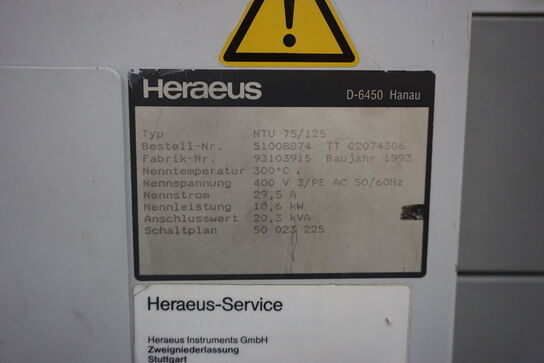 Hærdeovn HERAEUS NTU 75/125