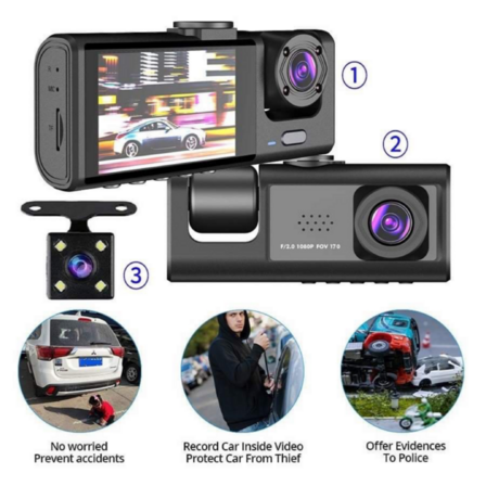 DriveGuard Pro 3-in-1 Dashcam