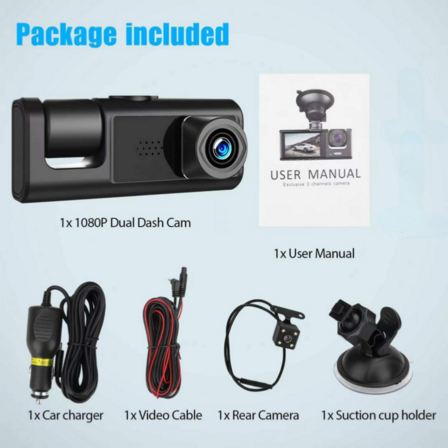 DriveGuard Pro 3-in-1 Dashcam