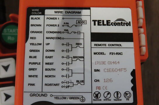 Industri fjernbetjening Model: F21-E1. 18-65 Volt