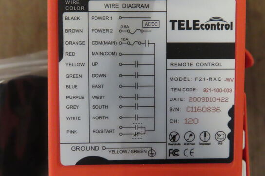 Industri fjernbetjening Model: F21-E1. 65-440 Volt