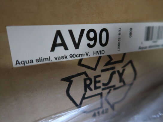 8 stk. vaske AQUA slimline 90 cm 6 stk. med vask i venstre side og 2 stk. med vask i højre side