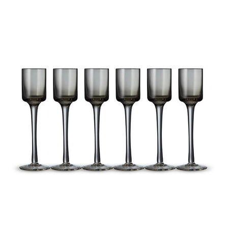 7 stk. Lyngby glas snapseglas grå 
