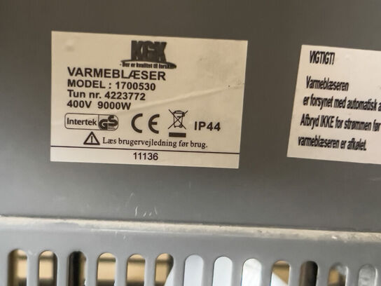 2 stk. 9kWh varmeblæsere