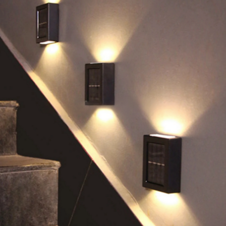 6 stk. Facadebelysning Lille solcelle Twilight relæ