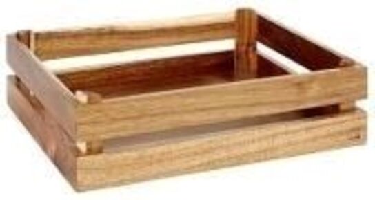 2 stk. Trækasse B350 x D290 x H105 mm 1/2 GN Lys acacia træ
