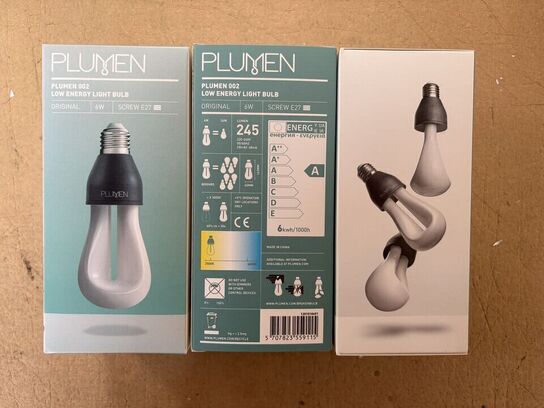 3 stk Plumen 002 CFL designerpærer