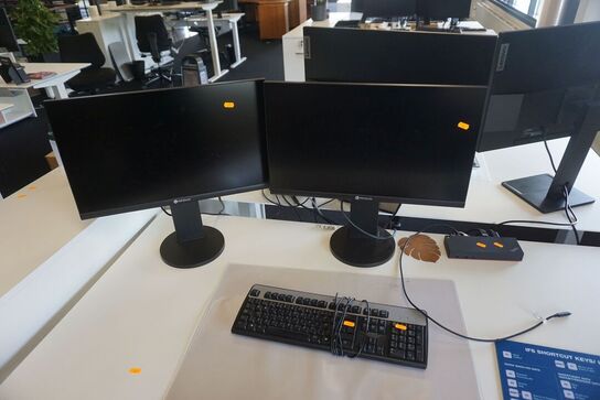 2 stk. skærme + tastatur