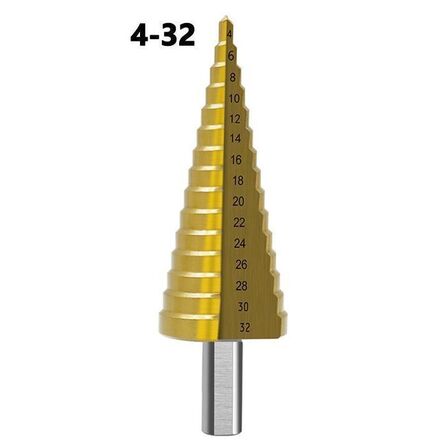 2 stk. Trinbor 4-32 mm titanium belagt kuglelejestål