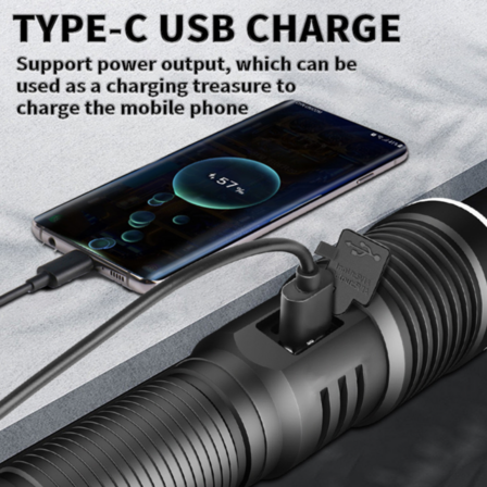 Lommelygte 1500 lumen med indbygget Powerbank 5000mAh