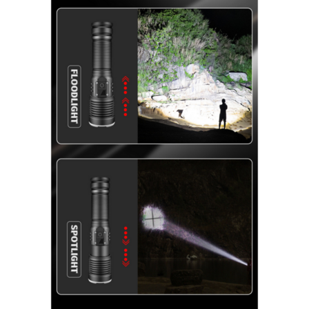 Lommelygte 1500 lumen med indbygget Powerbank 5000mAh