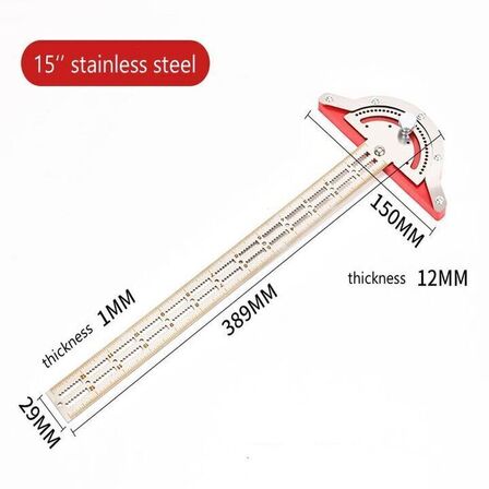 2 stk. Vinkelmåler 0-170° - 39 cm