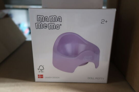 3 stk. Mamamemo dukkepotte i træ, lilla
