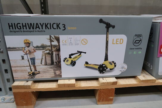 Scoot and Ride Highway Kick 3 LED Lemon