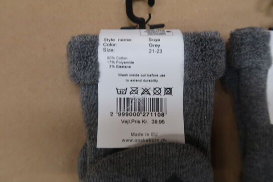 10 pk. PetitLux Strømper Soya Grey 3-pak - Str. 21-23