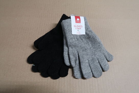 1 pk. handsker 2-pack - Grå - Str. 1-2 år & 3-6 år