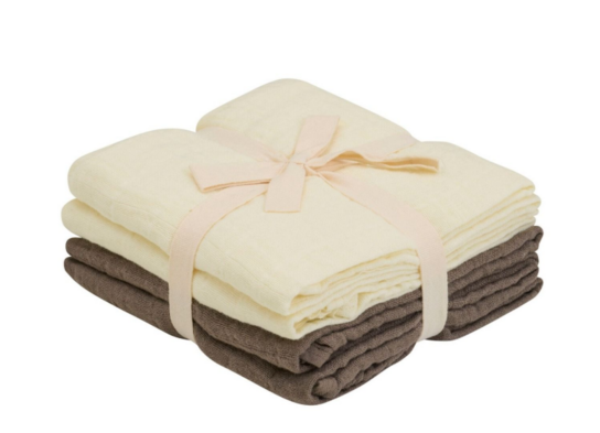 4 pk. Stofbleer i organic muslin fra Pippi - Cinder (4-pak)