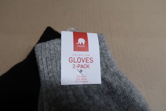 1 pk. handsker 2-pack - Grå - Str. 1-2 år & 3-6 år