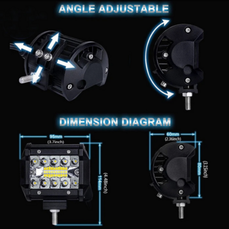 6 stk. LED-arbejdslampe 60W