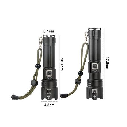 LED-lommelygte 3000 lumen 30W USB-C