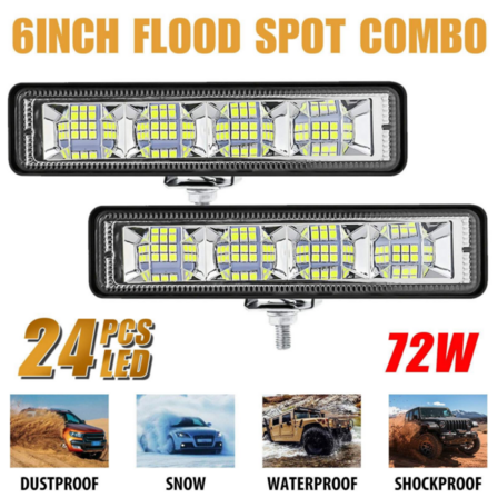 6 stk. LED Arbejdslampe 72W IP67