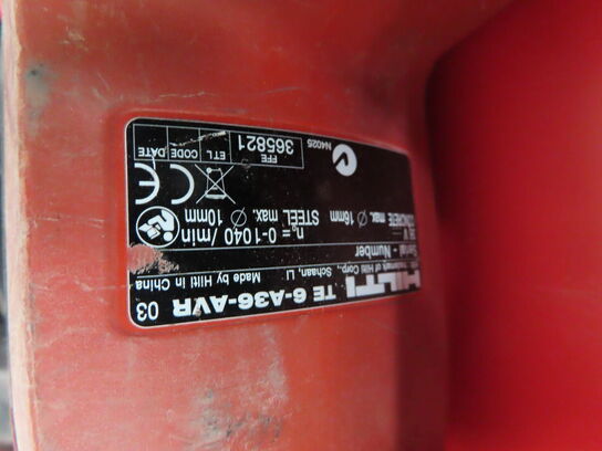 Borehammer og støvsugemodul HILTI TE 6-A36-AVR