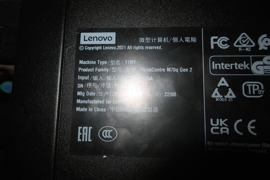 2 stk. skærme SAMSUNG F27T450FQR / computer LENOVO 11MY Intel core I7 m.m.