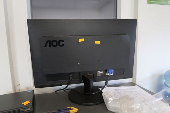 Computer LENOVO ThinkCentre samt computerskærm AOC E2470SWDA
