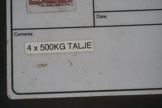 4 stk. 500kg håndtaljer inkl. flightcase