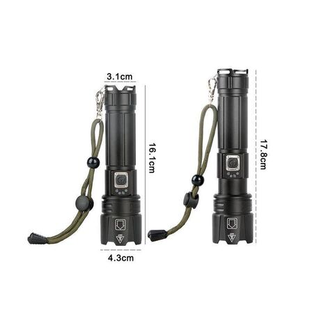 LED-lommelygte 3000 lumen 30W USB-C