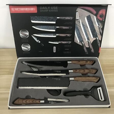 Premium knivsæt til kød og grøntsager - 6 dele