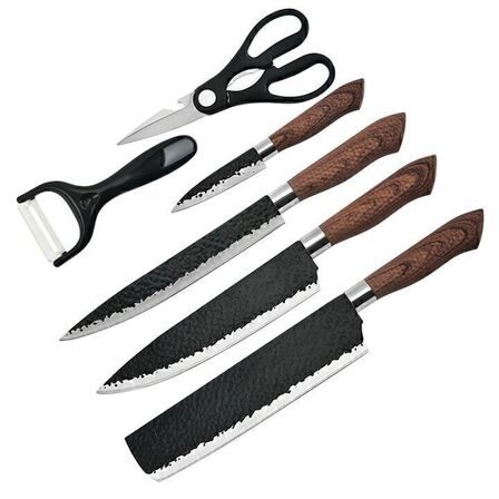 Premium knivsæt til kød og grøntsager - 6 dele