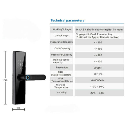2 stk. Smart Lock Fortress HR04
