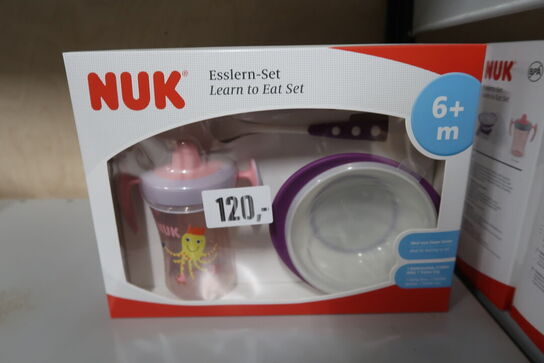 3 pk. NUK Spisesæt Lær-at-spise Lyserød/lilla 6+ mdr. 