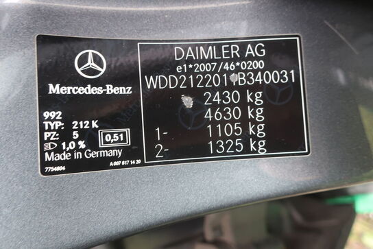 Personbil MERCEDES E220 Bluetec diesel (momsfri) (uden afgift)