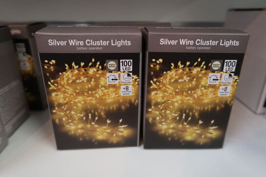 13 pk. Klyngelys LED lyskæde indendørs 1 meter 320 LED lys varm hvid