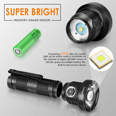 Lommelygte 2500 Lumen – EDC-model med 5 tilstande