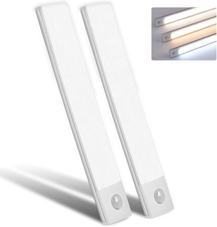 4 stk. LED-sensorlys – 10 cm – Trådløs og genopladelig
