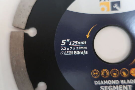 5 stk. diamantklinger 125x2.2x7x22 mm.