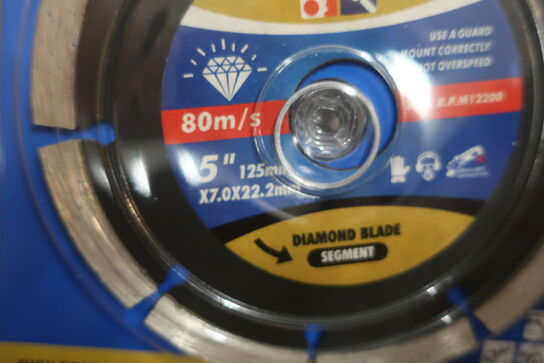 5 stk. diamantklinger 125x5.0x22.2 mm. 