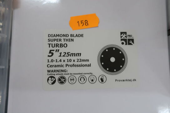 5 stk. diamantklinger 125x1.0-1.4x10x22 mm. 