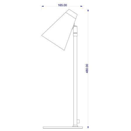 Bordlampe sort/krom med afbryder på ledning