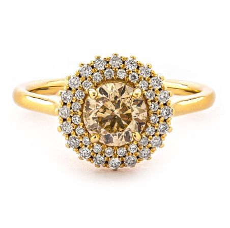 Brilliant ring, 14ct guld. Total 1.17ct naturlige brillianter.