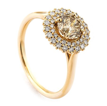 Brilliant ring, 14ct guld. Total 1.17ct naturlige brillianter.