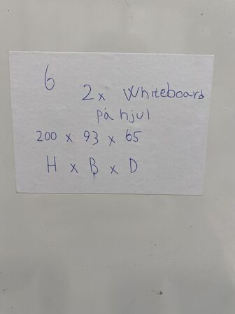 2 stk. white board på hjul